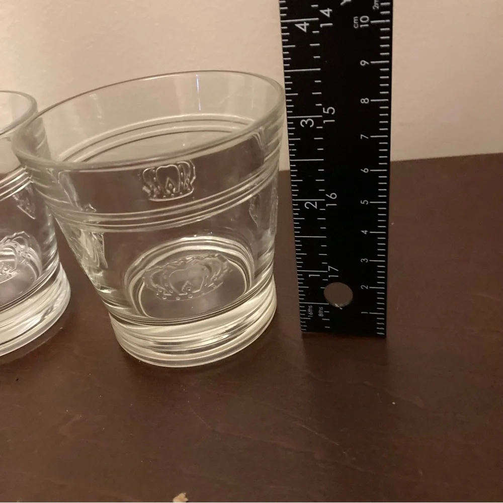 Rare Vintage Crown Royal On the Rocks Made in Italy Glasses Embossed Lowball